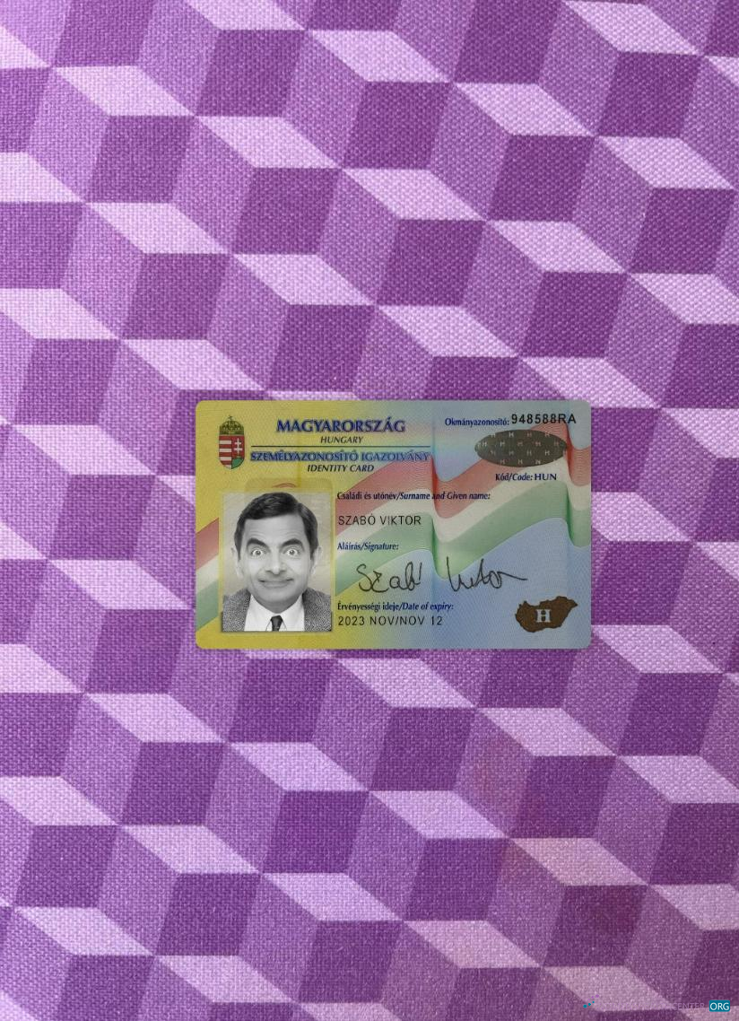 Download Hungary ID card photolook front Photoshop template